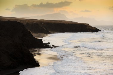 Kitesurfing - pared beach fuerteventura, Kanarya Adaları, İspanya