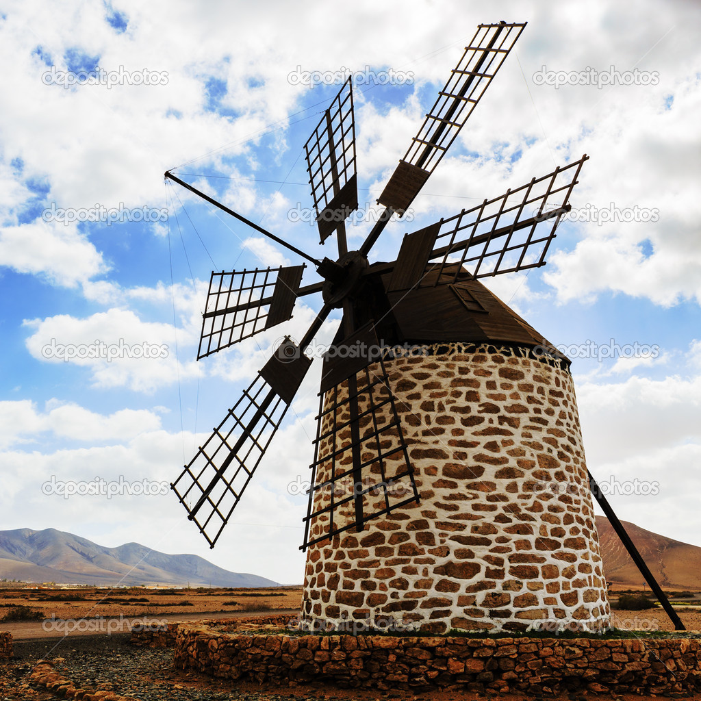 Windmill in Antiqua - Ferteventura in the Canary Islands, Spain