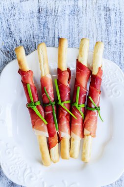 Prosciutto - İtalyanca prosciutto di parma grisini ile