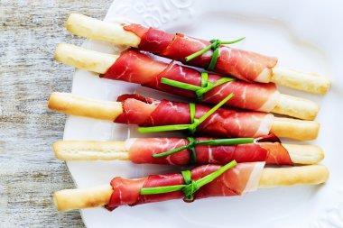 Prosciutto - İtalyanca prosciutto di parma grisini ile