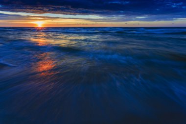 Beach - Baltık Denizi, Polonya günbatımı