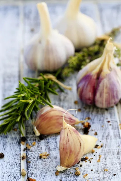 Usturoi, ierburi și condimente — Fotografie, imagine de stoc