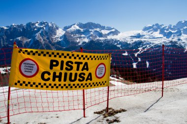 kayak pisti dolomites dağ, kapalı Kayak Çalıştır