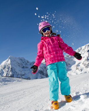 kayakçı, çocuk, kış, kar ve güneş