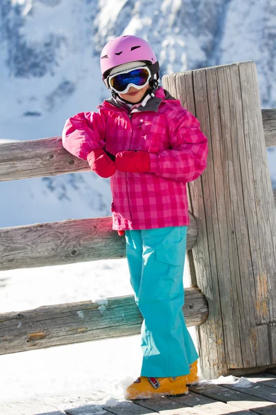 Skiing, kid, winter - young skier on winter vacations — Stock Photo, Image