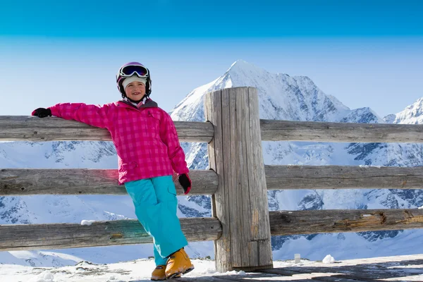 Skiing, kid, winter - young skier on winter vacations — Stock Photo, Image