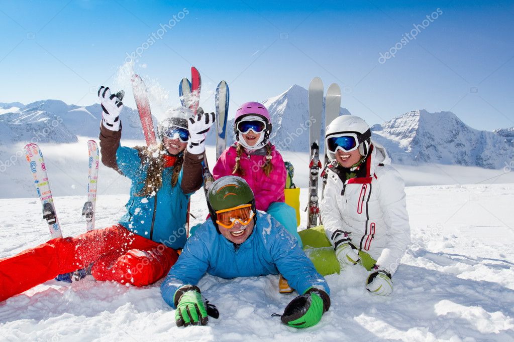 Skiing, winter, snow, skiers, sun and fun