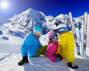 kış, Kayak, kayakçı, kar - aile Kayak tatil keyfi