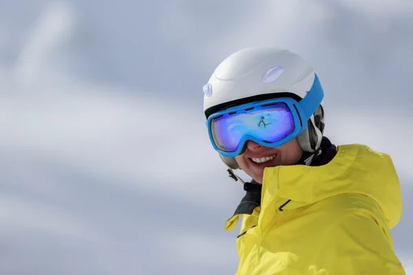 Skier, skiing, winter sport - portrait of  female skier — Stock Photo, Image