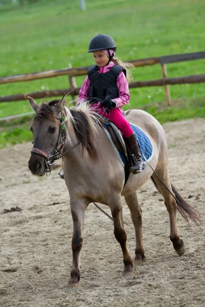 Lovaglás, lovas lány — Stock Fotó