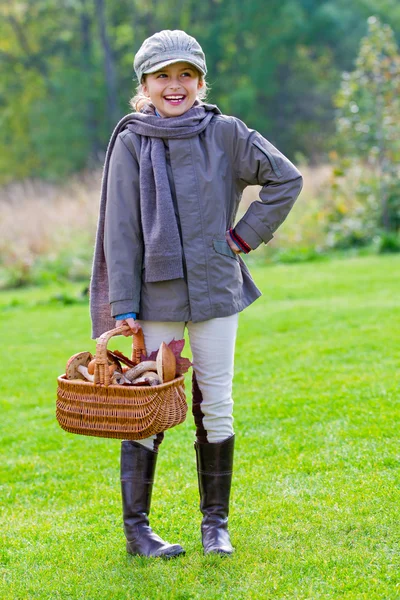 Mushrooms picking, season for mushrooms. — Stock Photo, Image