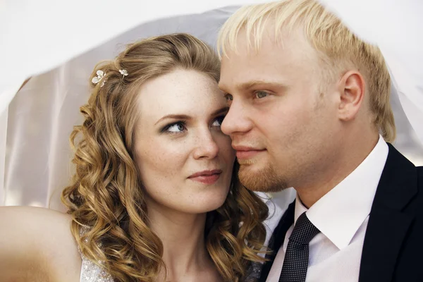 Wedding shot of bride and groom — Stock Photo, Image