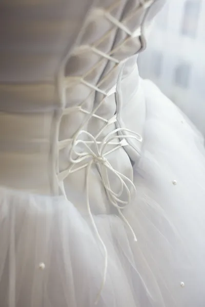Hochzeitskleid in Nahaufnahme — Stockfoto