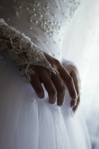 Sukienka ślubna zbliżenie — Zdjęcie stockowe