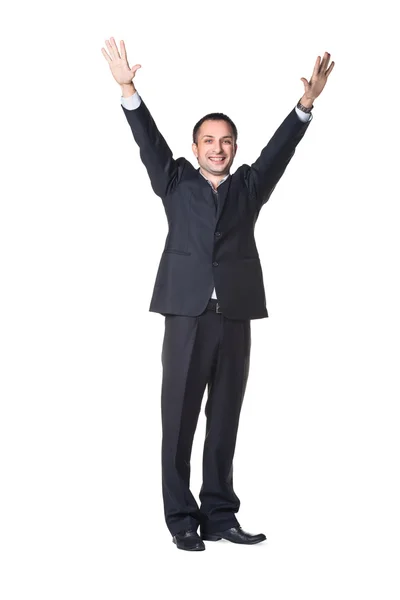 Businessman with raised hand — Stock Photo, Image