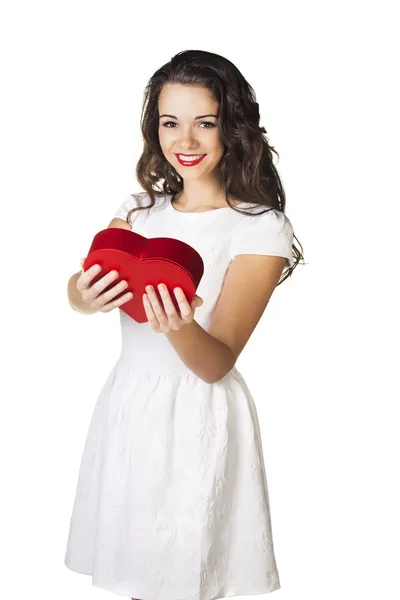 Pretty woman in love — Stock Photo, Image