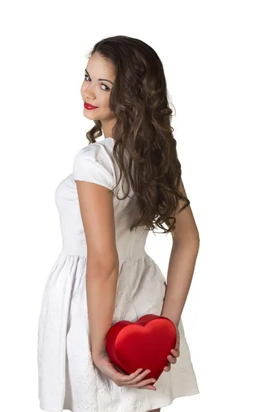 Pretty woman in love — Stock Photo, Image