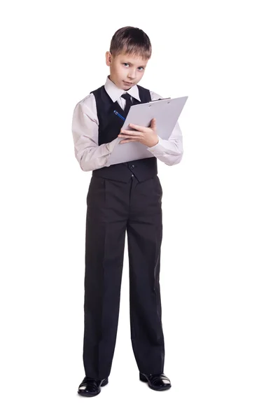 Menino de uniforme escolar — Fotografia de Stock