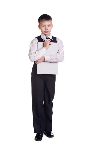 Jongen in schooluniform — Stockfoto