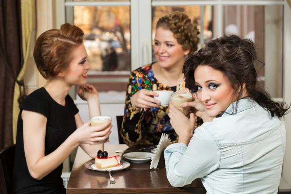 Vänner i café — Stockfoto