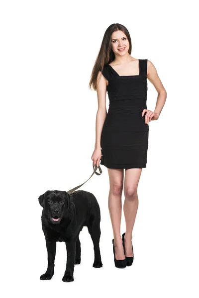 Woman and dog — Stock Photo, Image