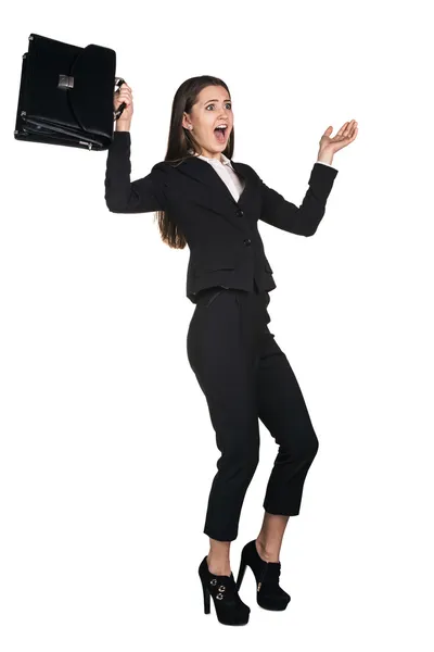 Scared young businesswoman — Stock Photo, Image