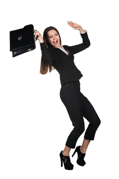 Scared young businesswoman — Stock Photo, Image