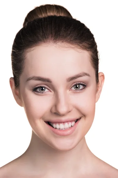 Close-up portrait of smiling young woman — Stock Photo, Image