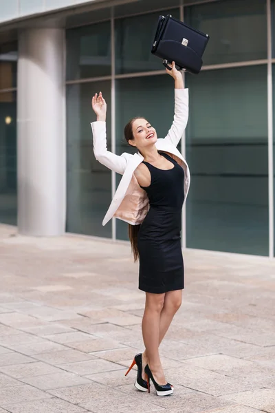 Excitada mulher de negócios — Fotografia de Stock