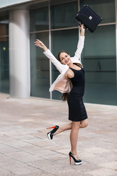 Excitada mulher de negócios — Fotografia de Stock