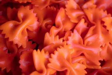 Soyut renkli makarna. Farklı türde makarna. Üst görüntü görüntüsü.