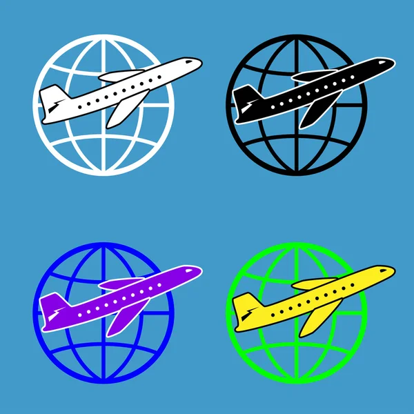 Voyages aériens autour du monde — Image vectorielle