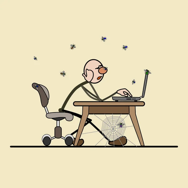 Programador perezoso. mal trabajo — Vector de stock