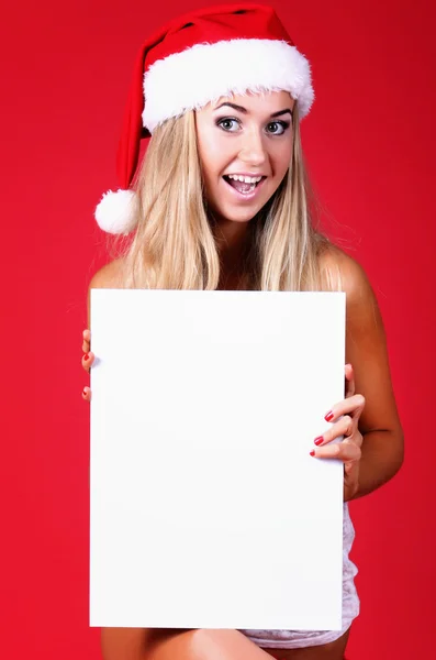 Jonge sexy santa vrouw — Stockfoto