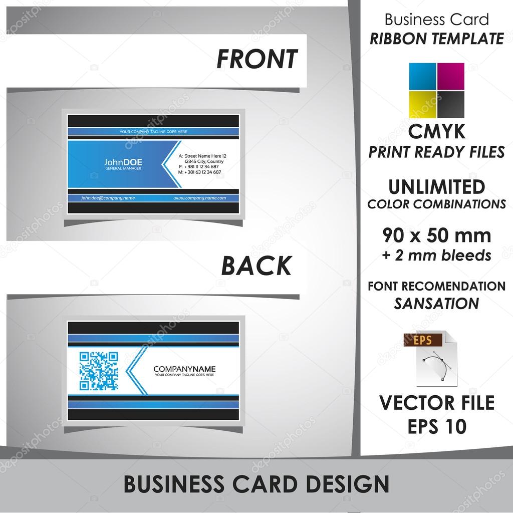 Corporate Business Card Ribbon Template