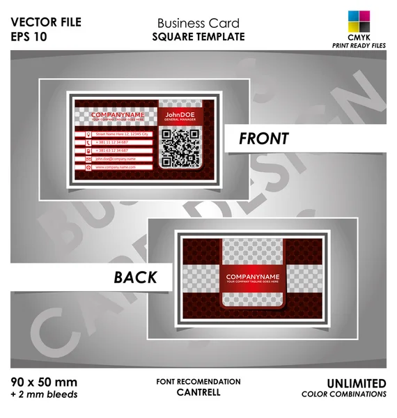 Moderna visitkort square mall — Stock vektor