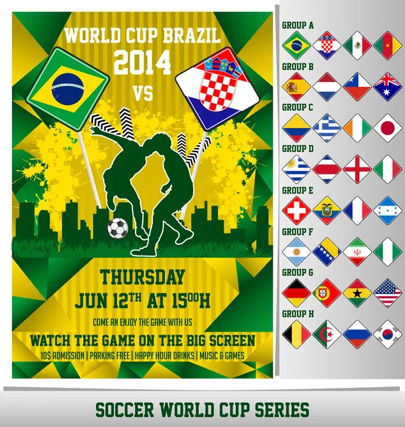 World Cup 2014 Flyer — Stock Vector
