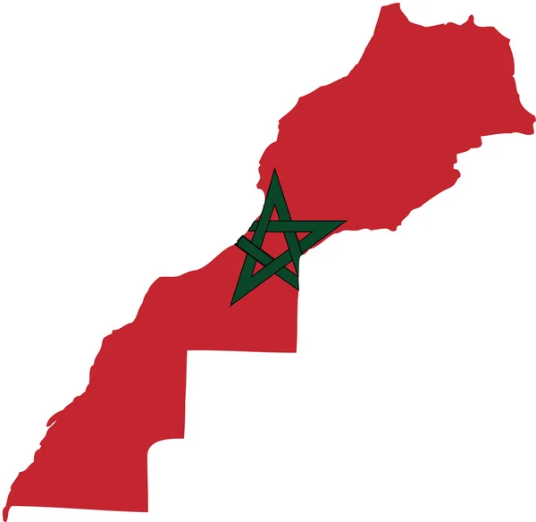 Carte du drapeau marocain — Image vectorielle