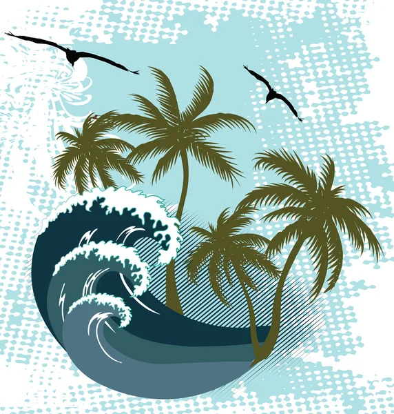 Vagues océaniques — Image vectorielle