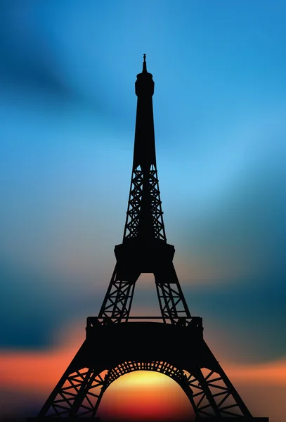 Eiffel tower at the sunset — Stock Vector