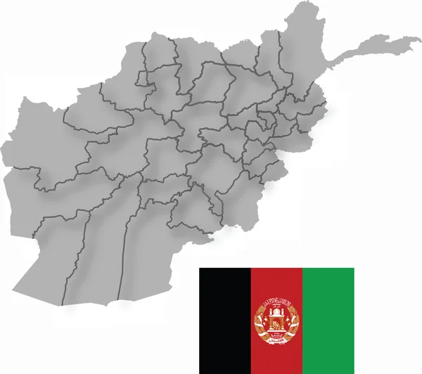 Kaart van Aghanistan en vlag — Stockvector