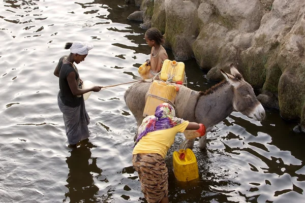 Äthiopische Frauen und Wasserversorgung — Stockfoto