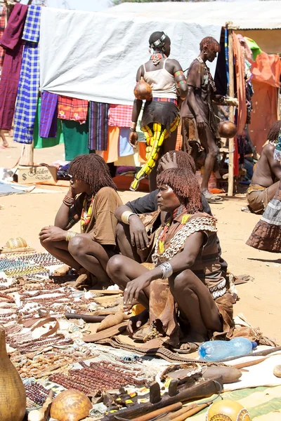 Mercado tribal africano — Foto de Stock