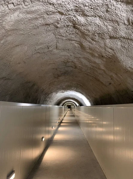 Túnel Skyway Monte Bianco Cabana Torino Maciço Mont Blanc Acima — Fotografia de Stock