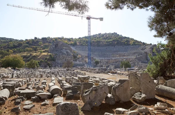 Teater Vid Efesos Arkeologiska Plats Turkiet Efesos Skrevs Världsarvslistan 2015 — Stockfoto