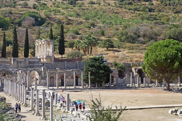 Site Archéologique Ephèse Avec Libraire Celsius Arrière Plan Turquie Ephèse — Photo