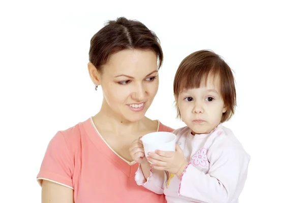 Famiglia divertente in magliette luminose — Foto Stock