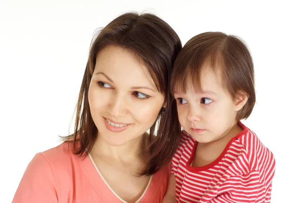 女性と彼女の子供で赤いセーター — ストック写真