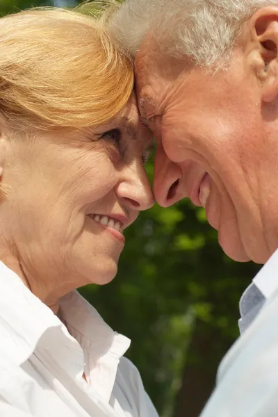 Beauteous couple enjoy union with nature — Stock Photo, Image