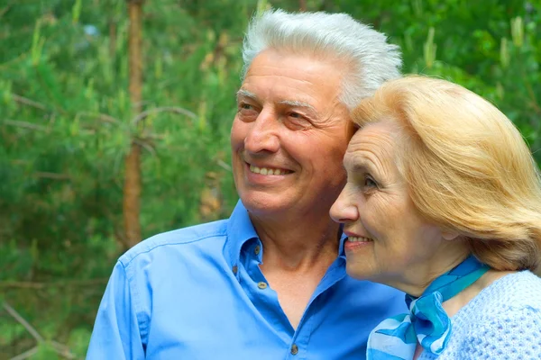 Smiling older are enjoying the air — Stock Photo, Image